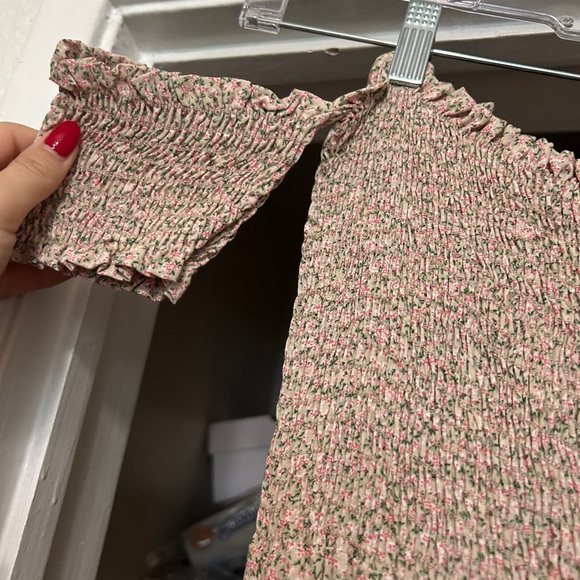 J.O.A. Pink Floral Smocked Maxi Dress - Picture 2 of 3